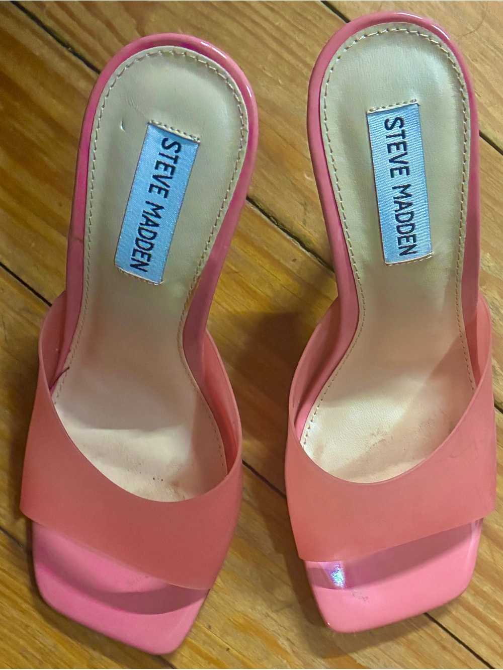 Steve Madden Pink Open-Toe Slide Mules